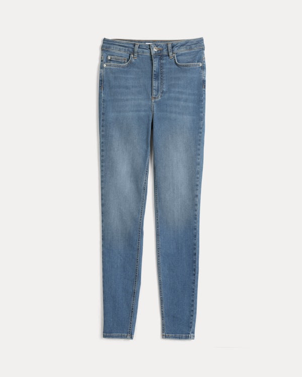 Mellanblå High waist Curve skinny jeans | Dam | | Cubus