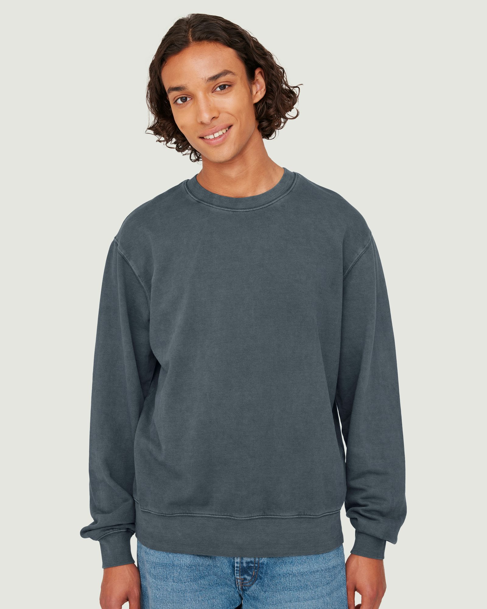 Steel blue M First Crew Neck GMD | Men | | Cubus