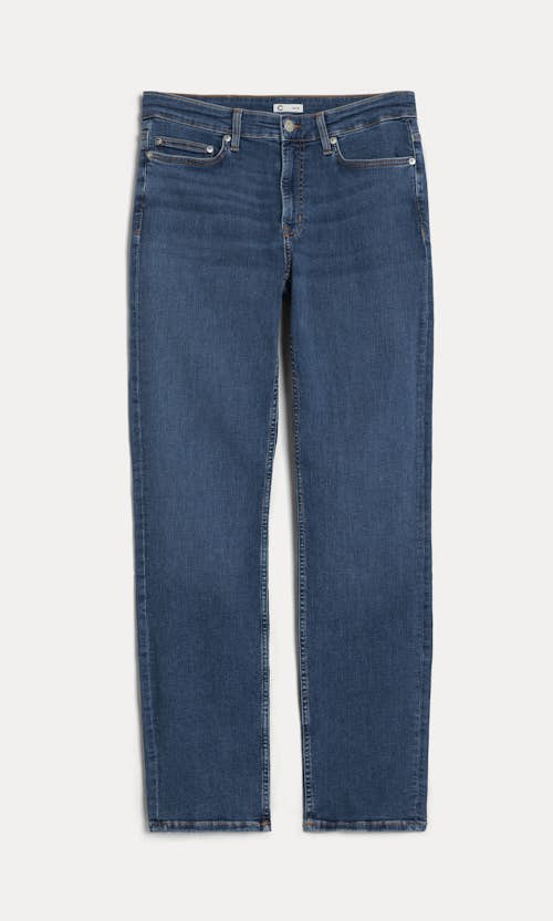 Buy Men Blue Mid Wash Slim Tapered Jeans Online - 777046