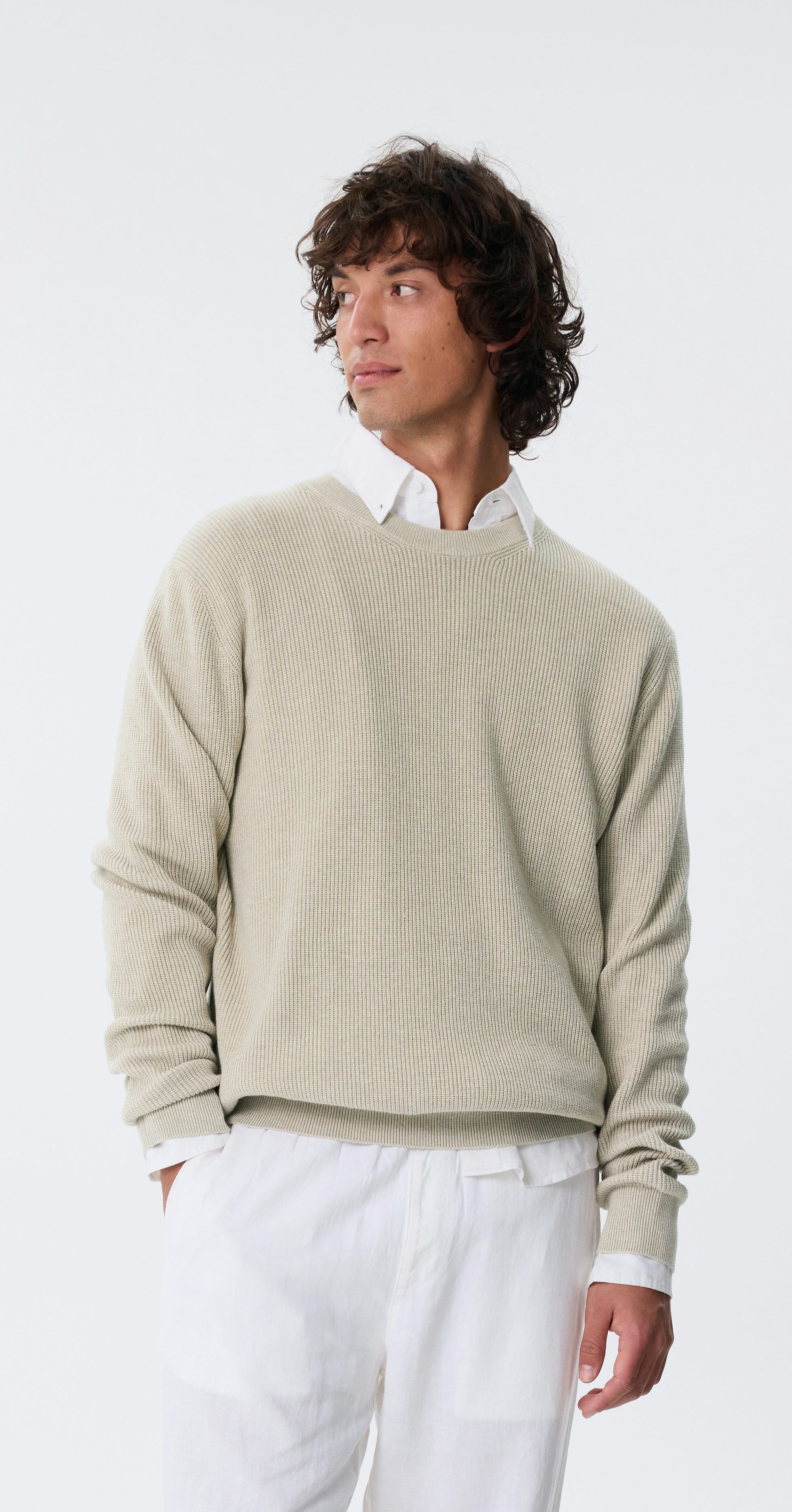 Grey melange M Cotton Half Zip Knit | Men | | Cubus