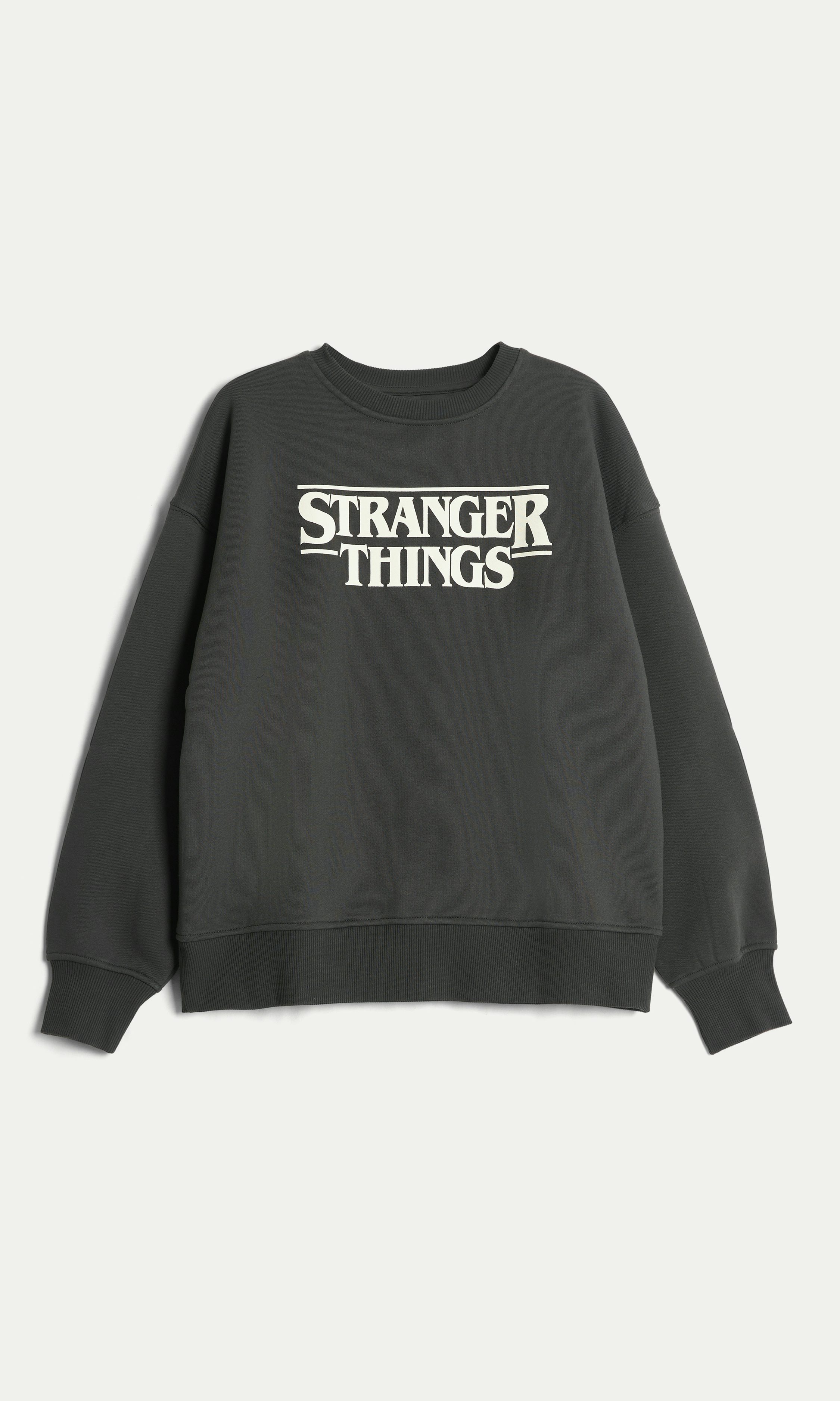 Svart och gra Troja med Stranger Things tryck Barn Barnklader Cubus