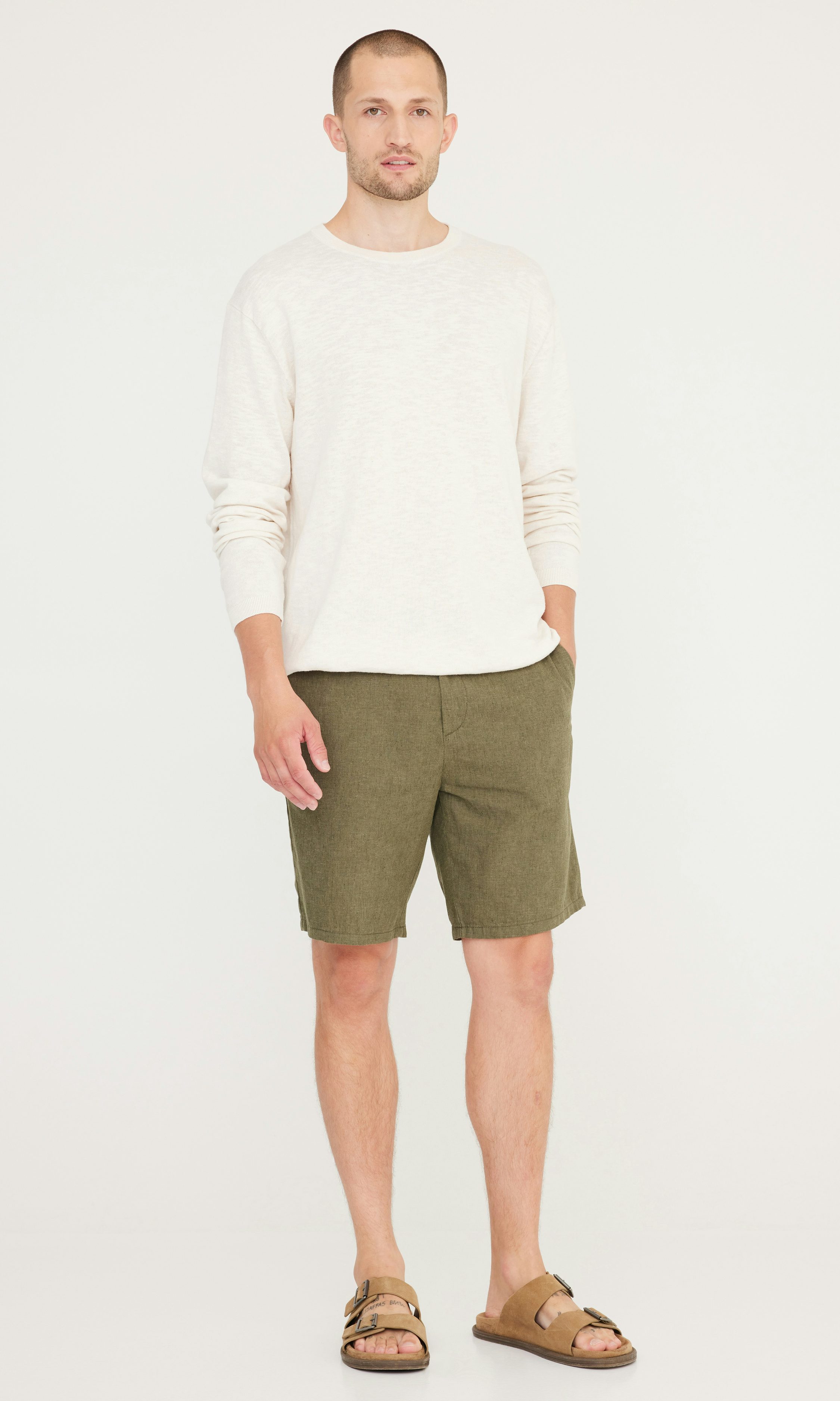 Light blue M Linen Shorts Men Cubus