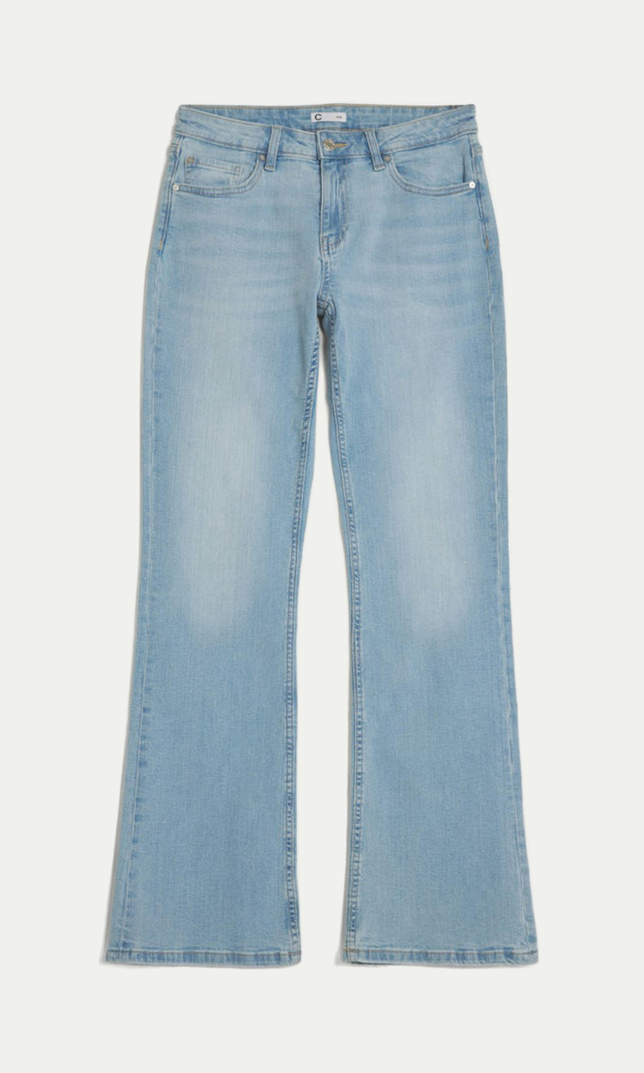 5cm Curve Flare Denim Pants (Blue) Light blue L Low Flare Women