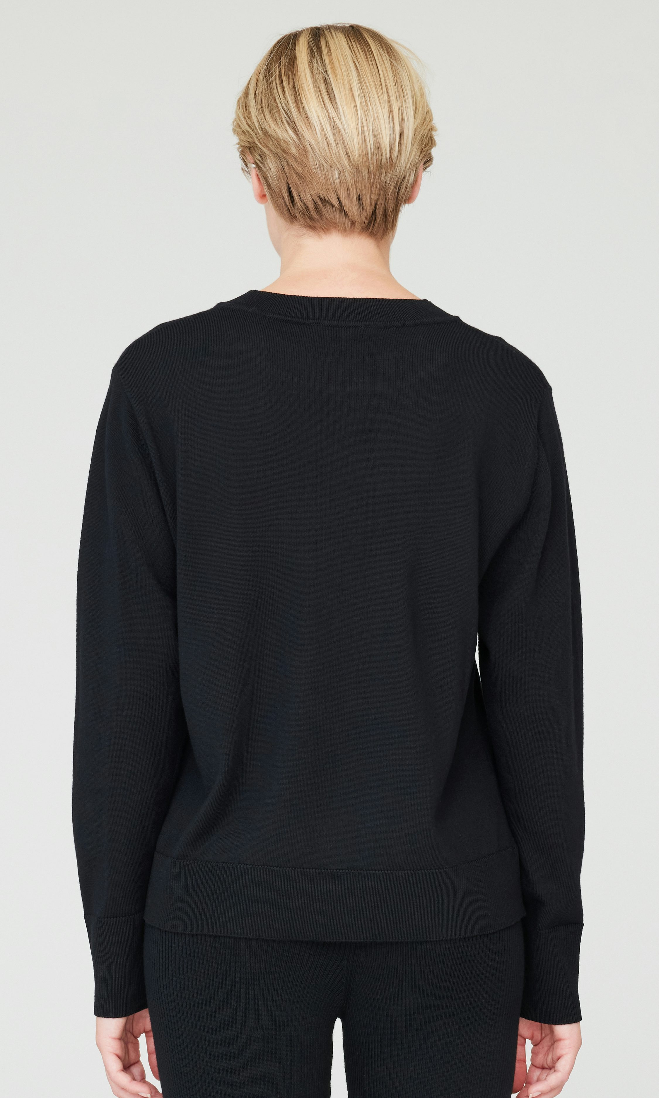 Black L Merino Crewneck Sweater | Women | | Cubus
