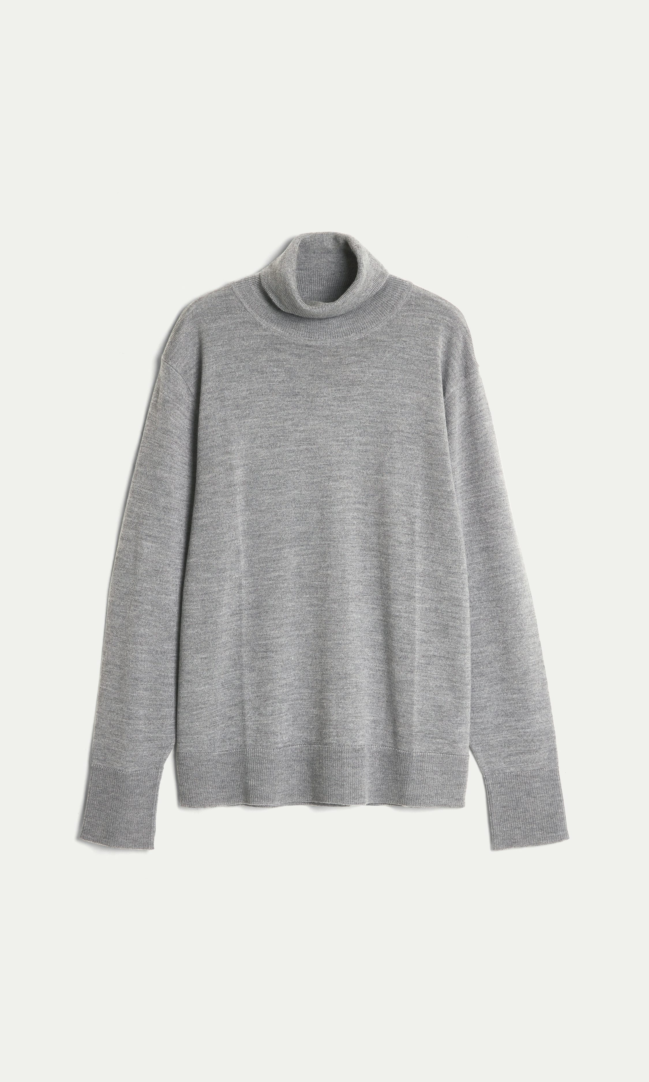 トップス MERINO WOOL SWEATER (MIX GRAY) L Grey melange L Merino Turtle Sweater | Women | | Cubus