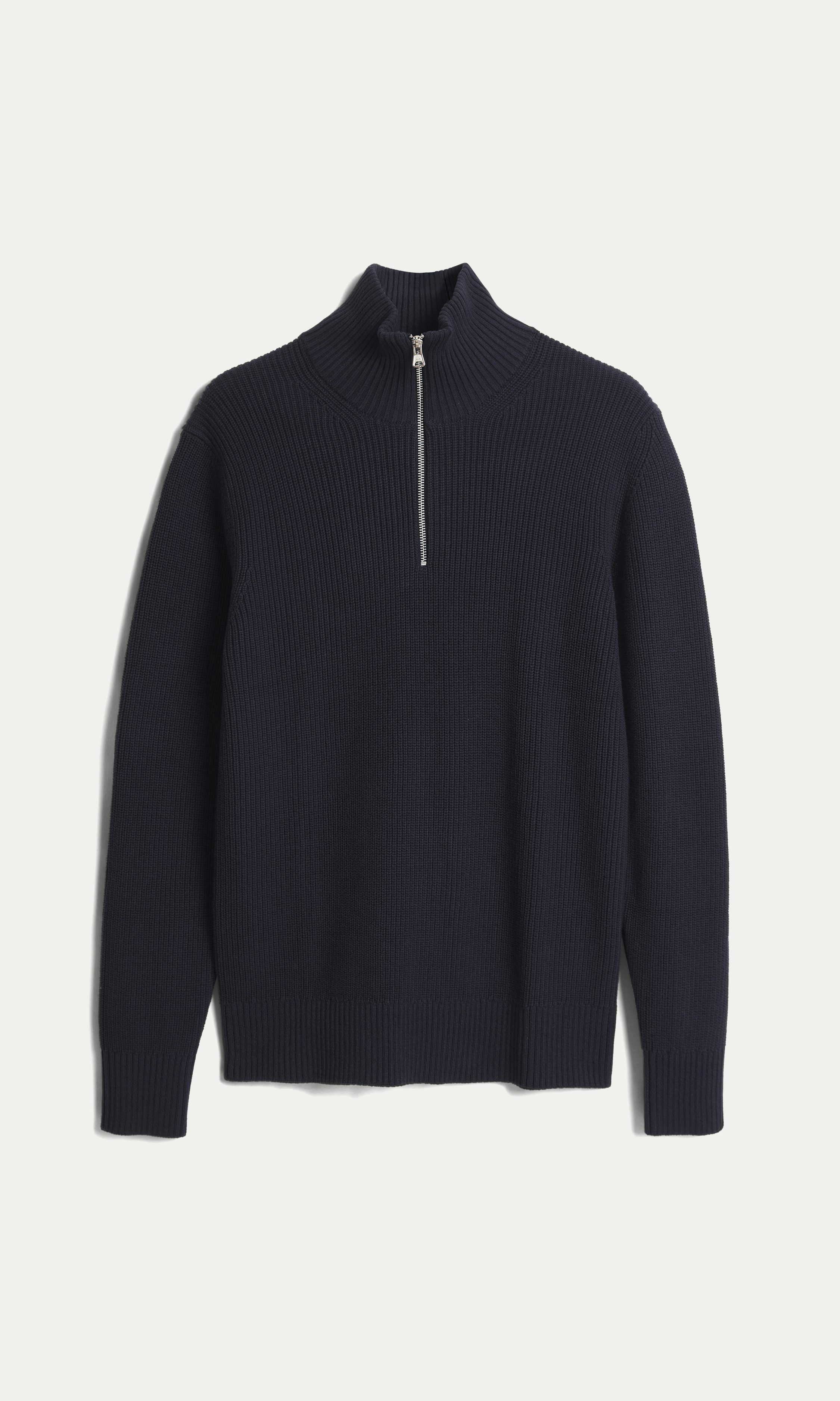 Grey melange M Cotton Half Zip Knit | Men | | Cubus