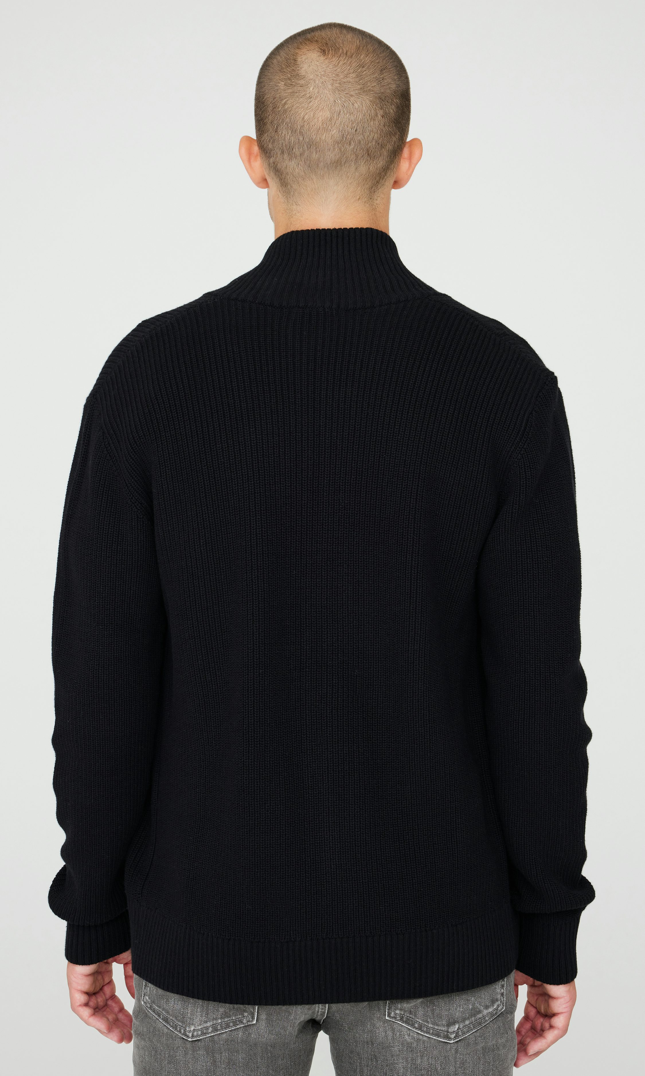 Black M Cotton Zip Cardigan | Men | | Cubus