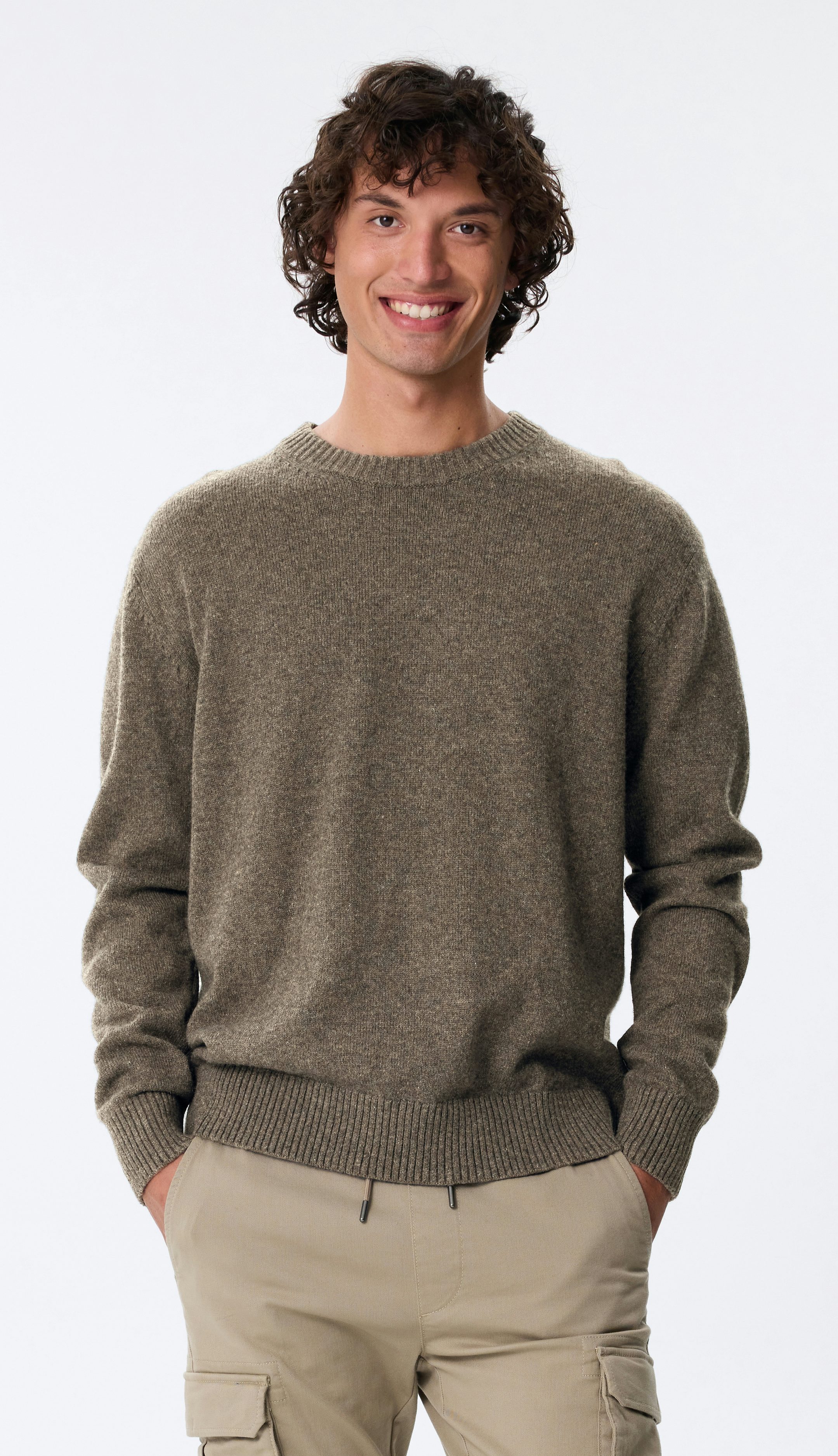 スウェット・トレーナー   Wool Blend Crew Neck Knit Sweater 7363212_850_f_m_cubus_m_wool_b