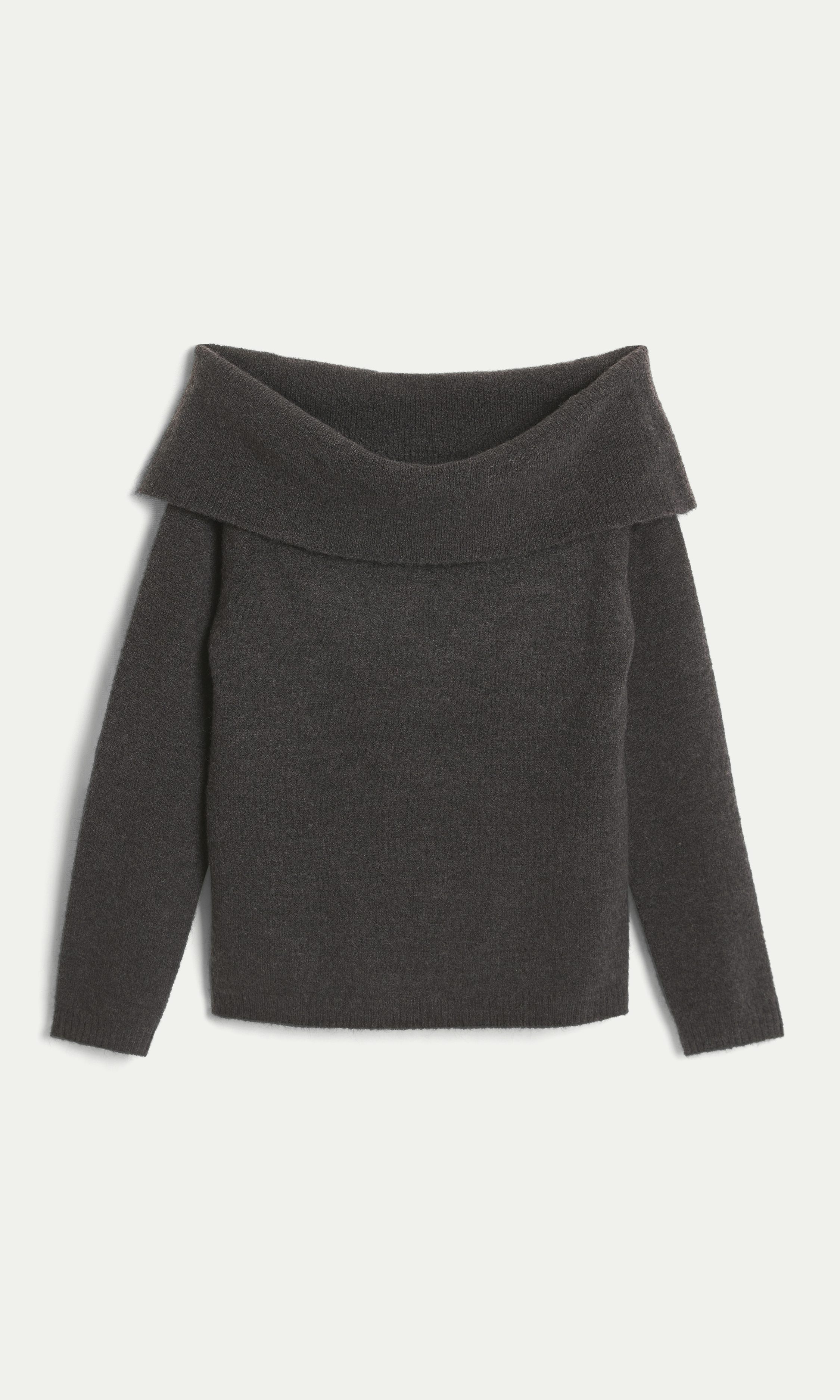 Dark grey L Off Shoulder Sweater Chunky Women Cubus