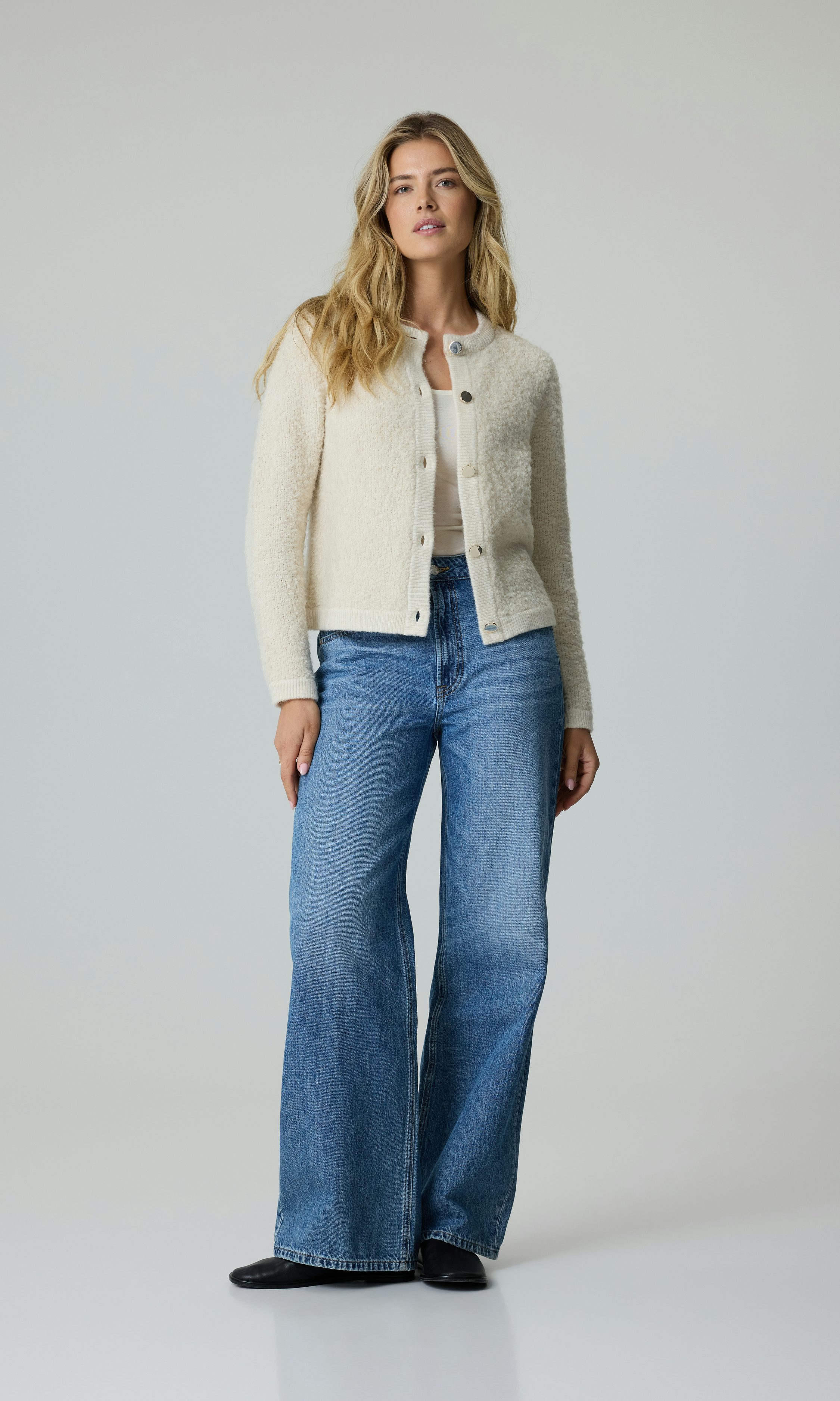 Cream L Bouclé Cardigan | Women | | Cubus