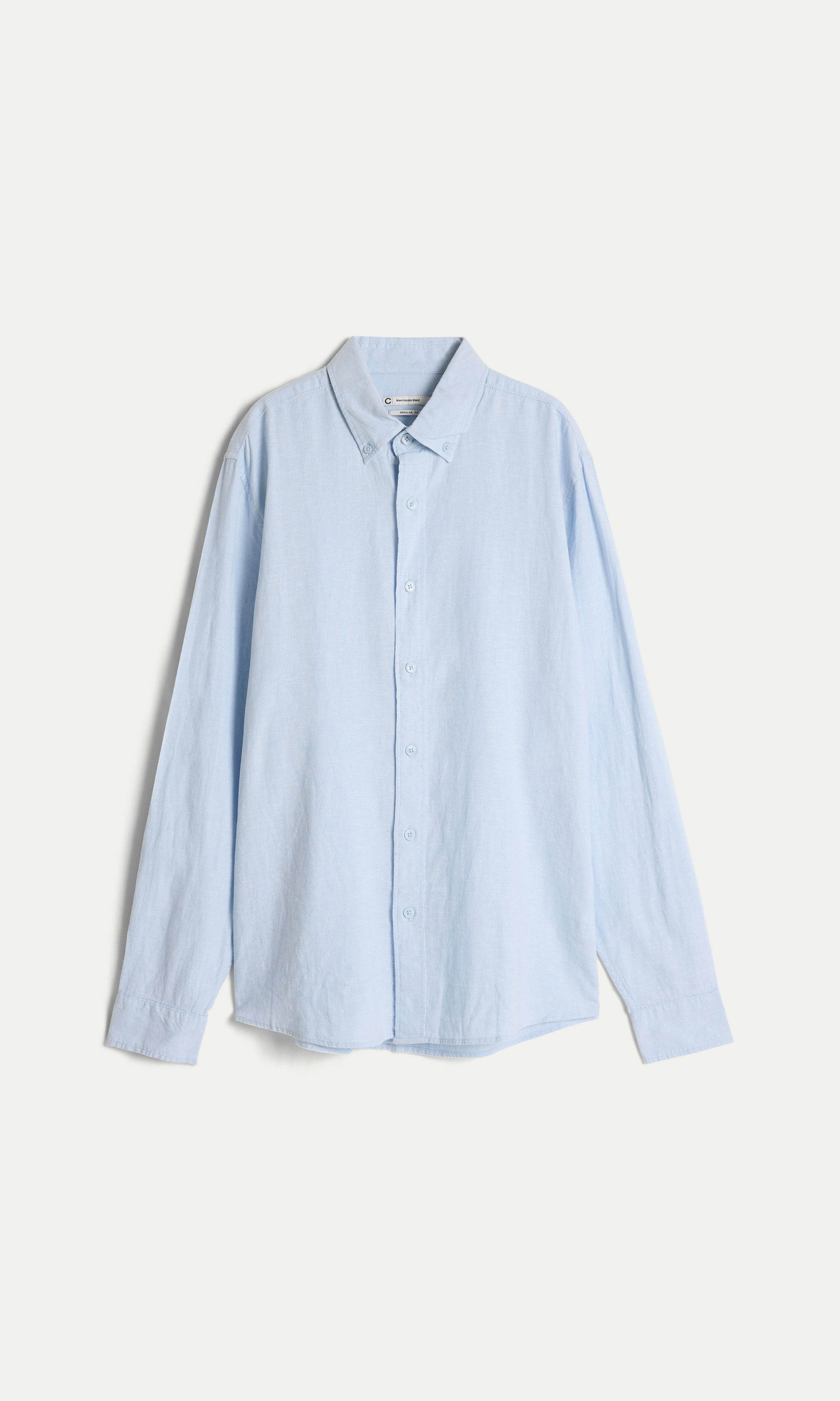 Multi M Linen Blend Shirt LS | Men | | Cubus