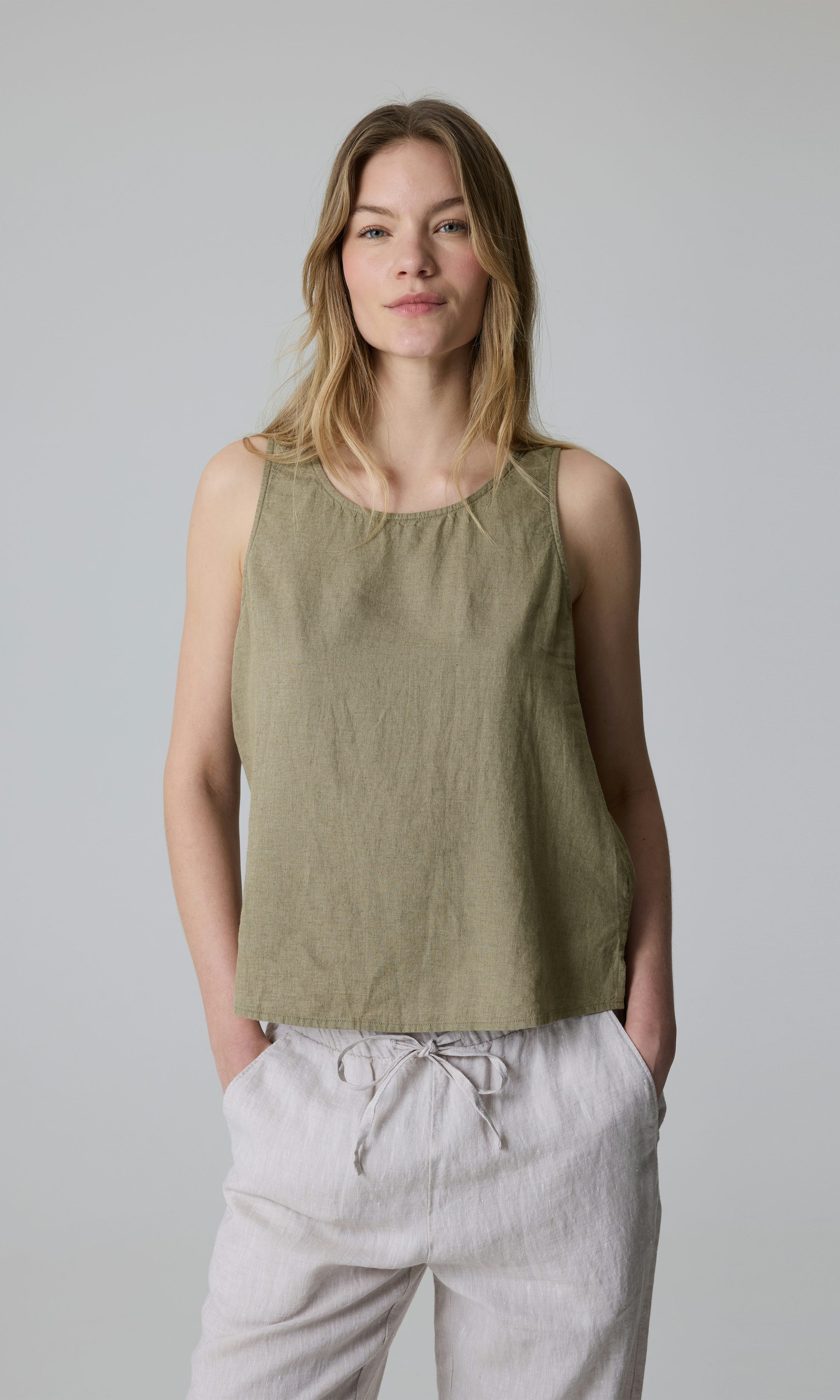 White L Slub tank Top | Women | | Cubus