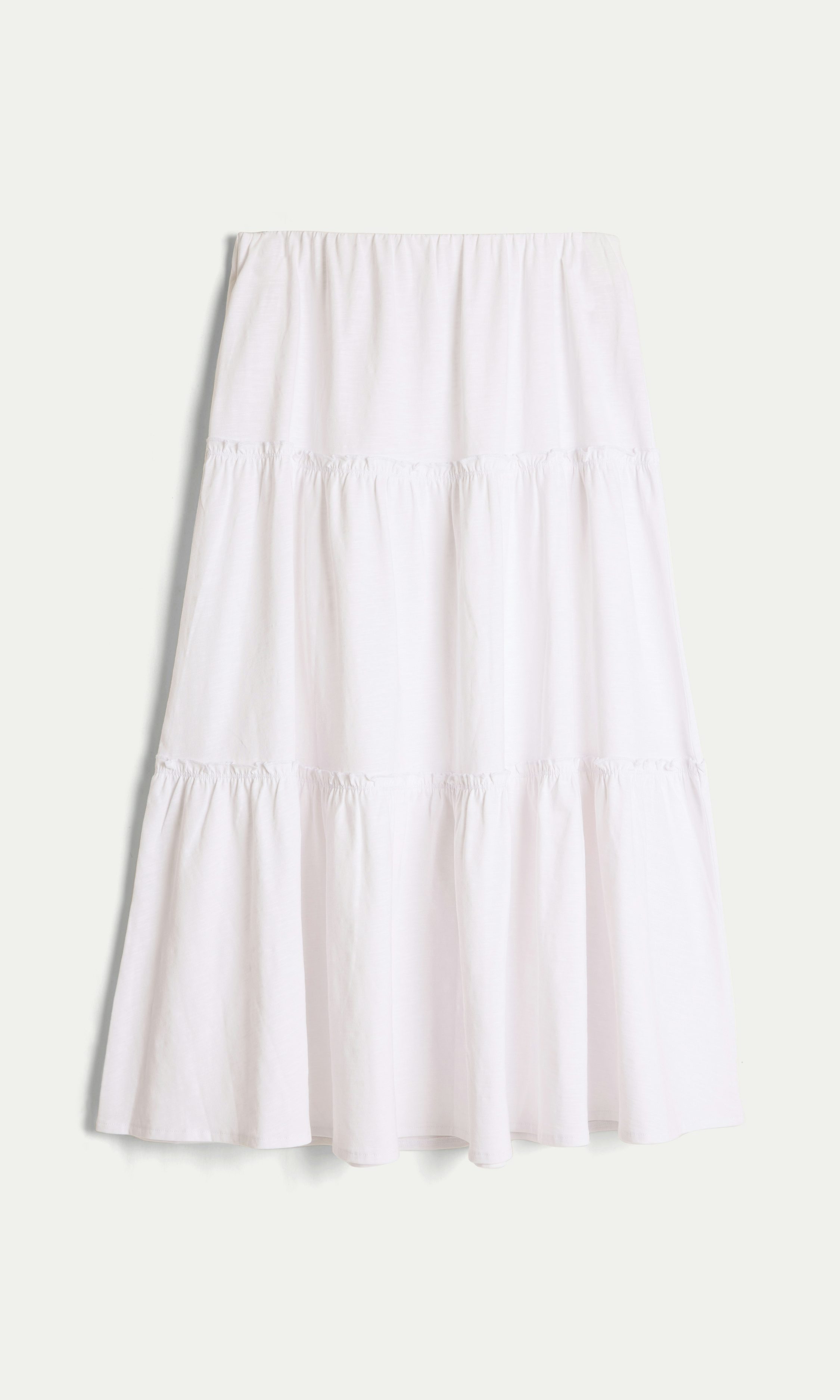 スカート L'AUBE BLANC Cotton Tiered skirt White Cotton Tiered skirt – L'AUBE BLANC