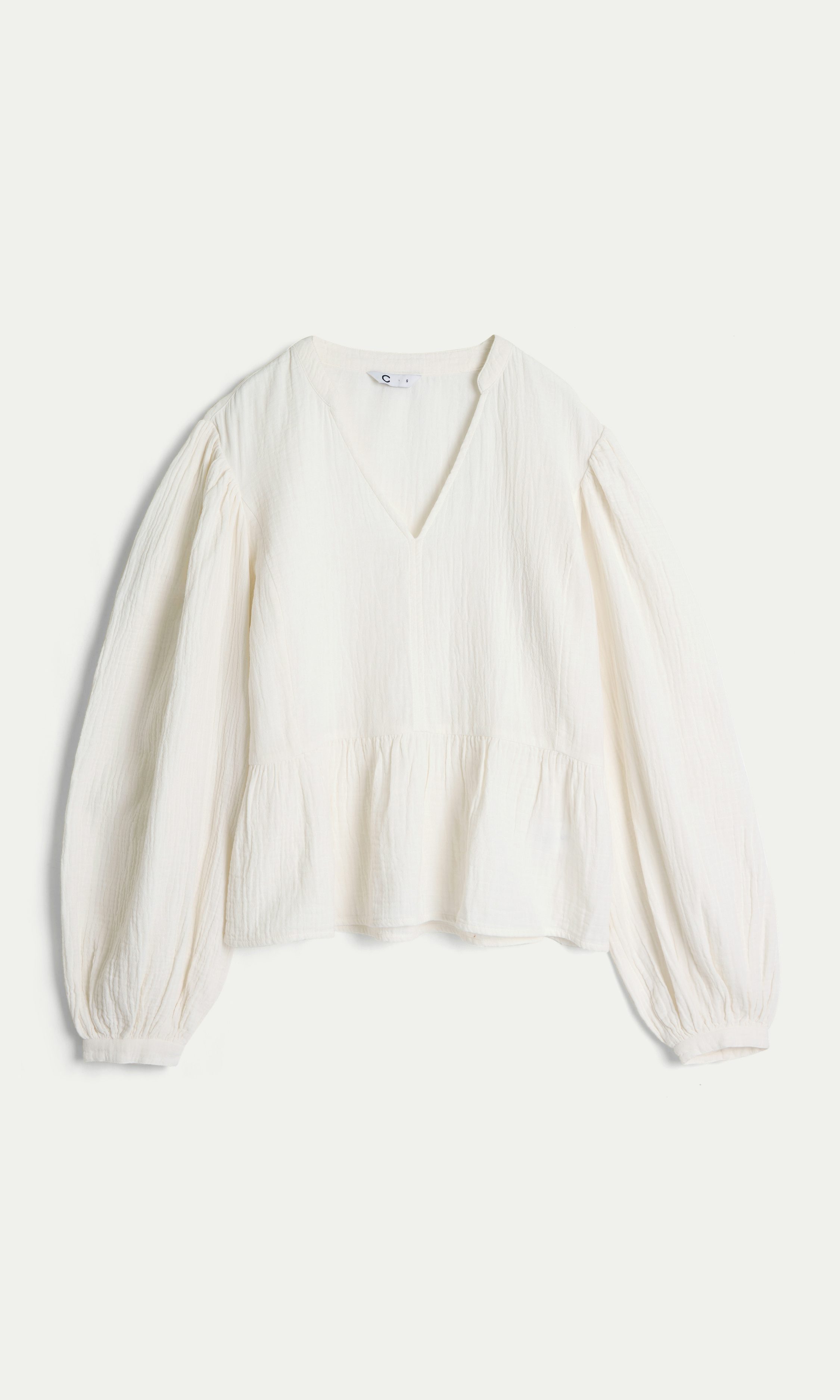 Off white L Musselin Peplum Blouse | Women | | Cubus