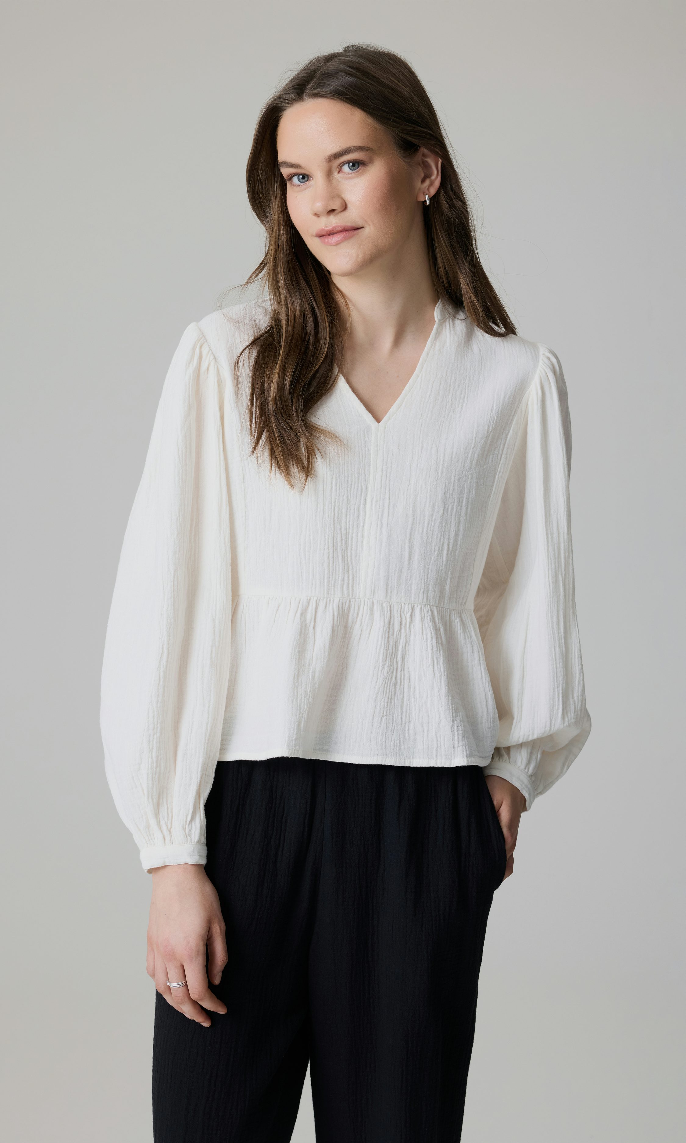 elu Aurora blouse White新品M Aurora blouse White | elu