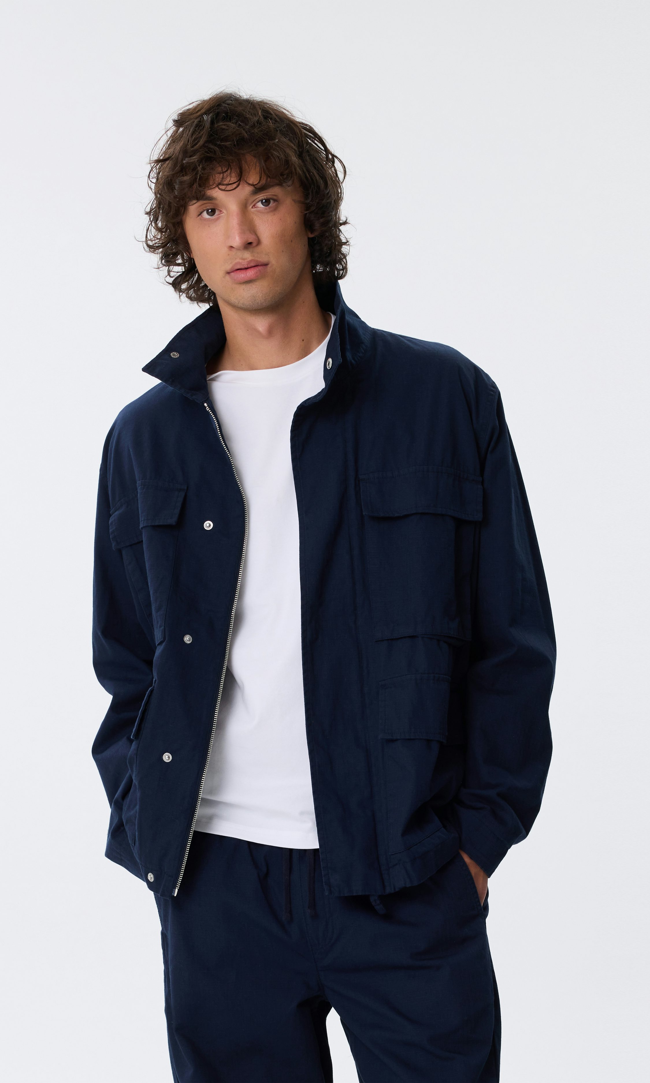 ジャケット・アウター WASHED CANVAS FIELD JACKET BLUE M WASHED CANVAS FIELD JACKET BLUE M Washed Canvas Shop Jacket